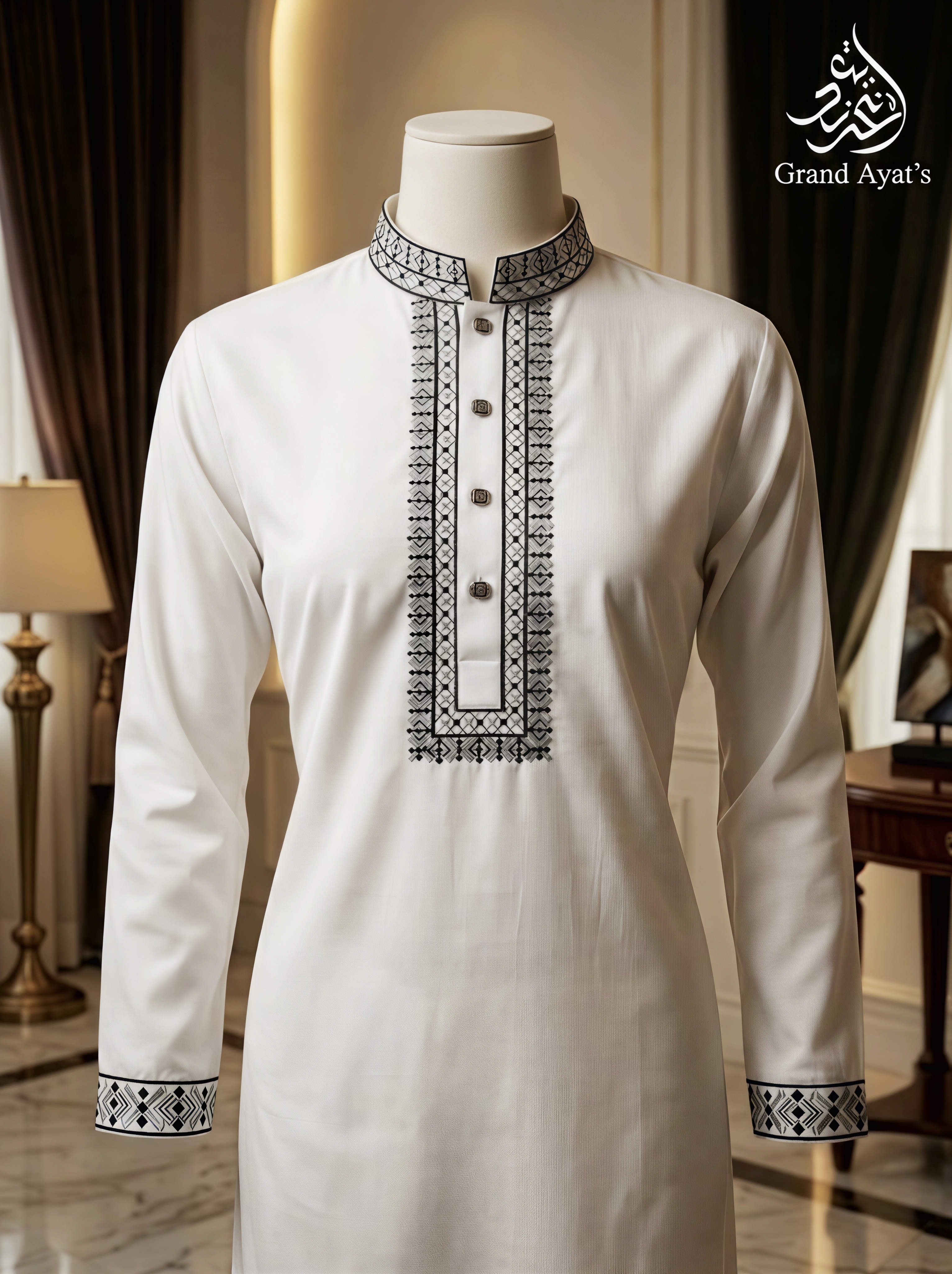Cotton Fabric Embroidery Panjabi Code:-P0295