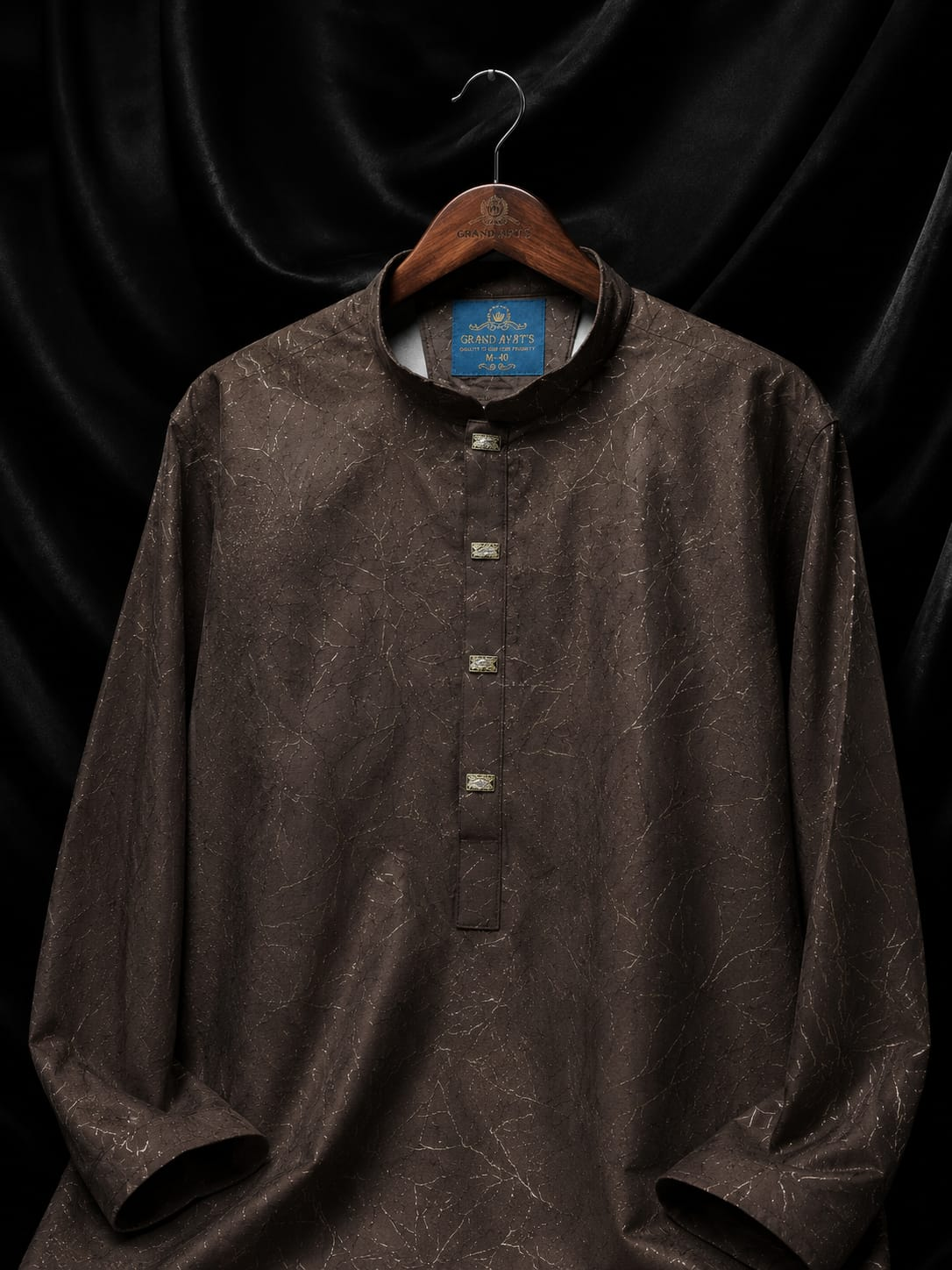 Crush Fabric Brown-Bark Code:-