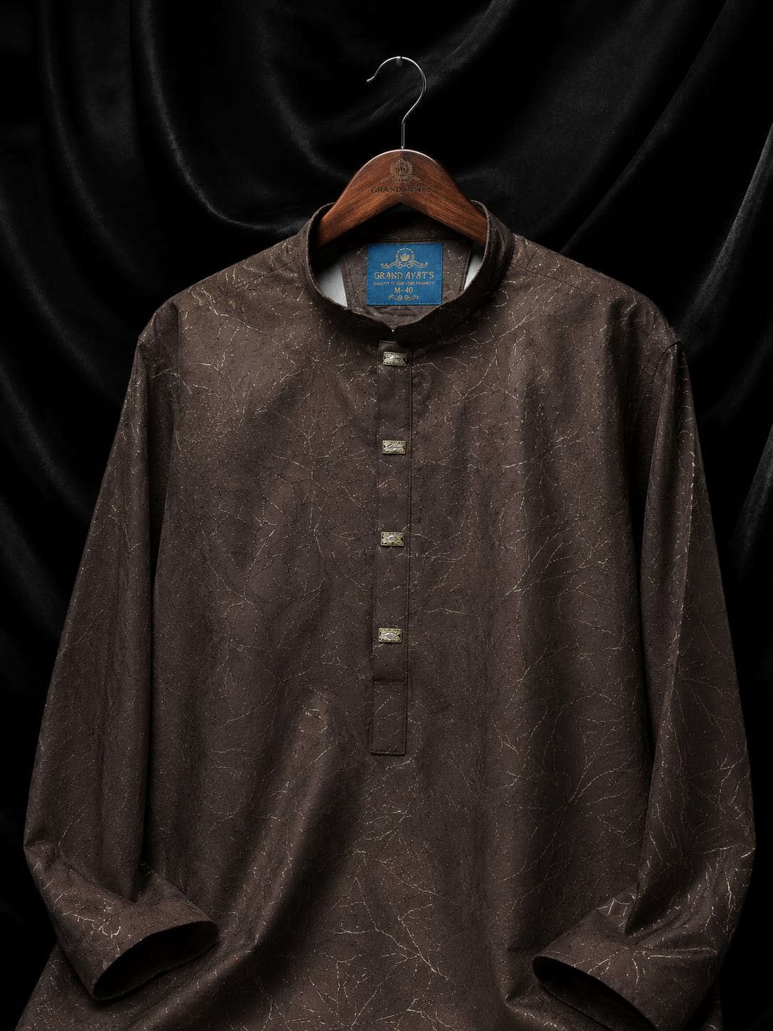 Crush Fabric Brown-Bark Code:-